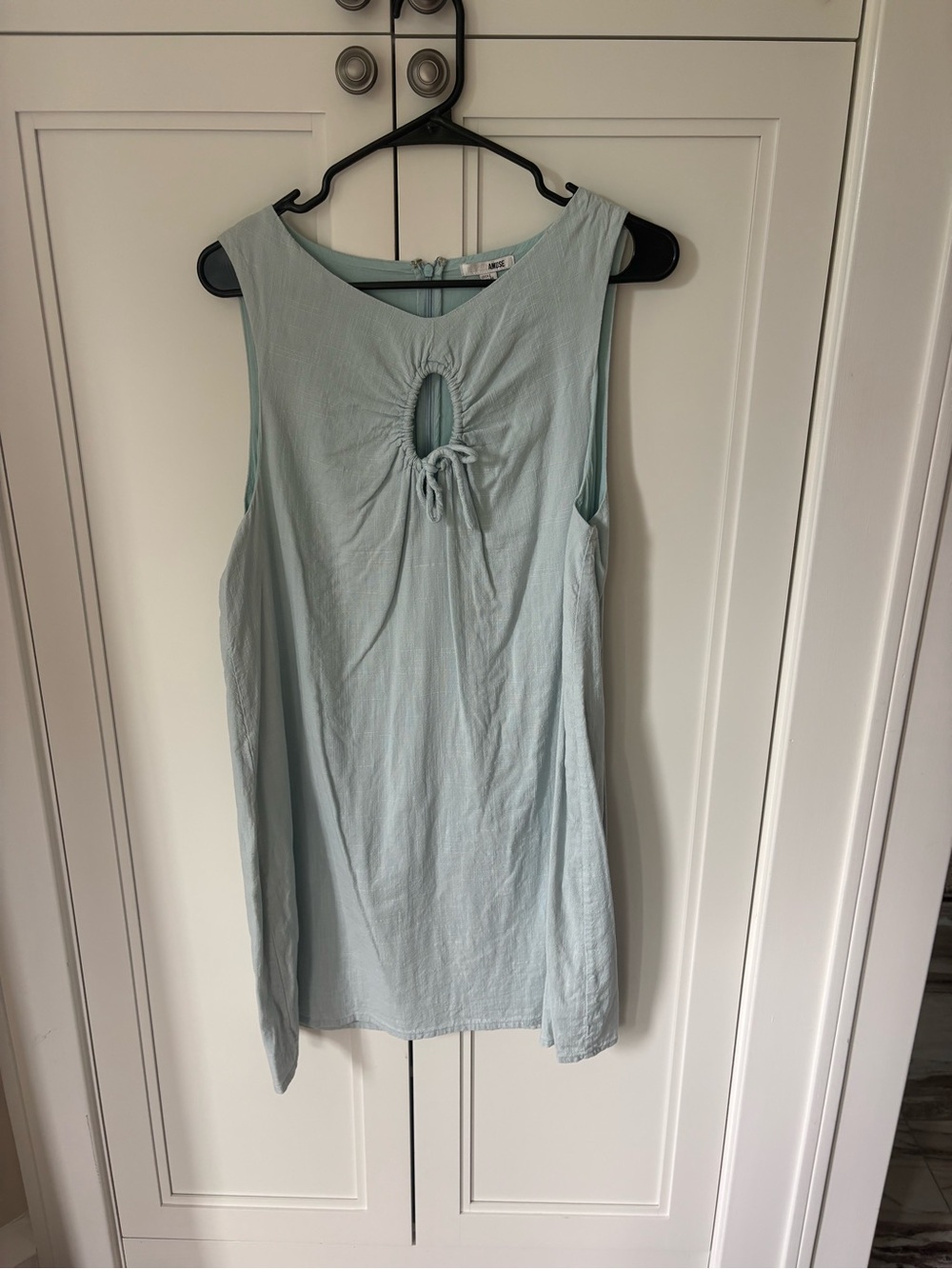 Blue linen dress